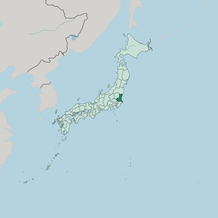 Map showing Ibaraki — In Japan