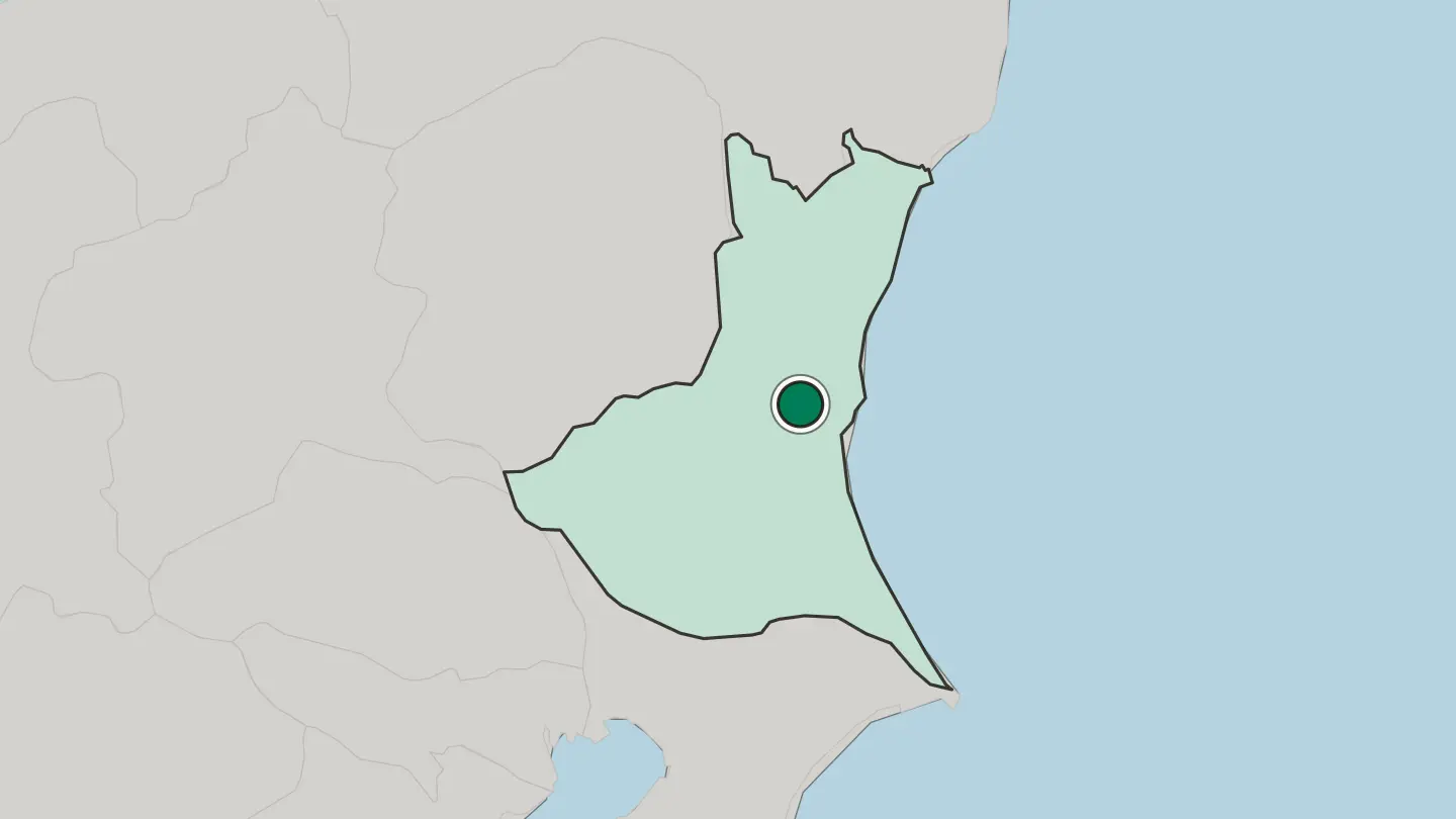 Map of Mito in Japan