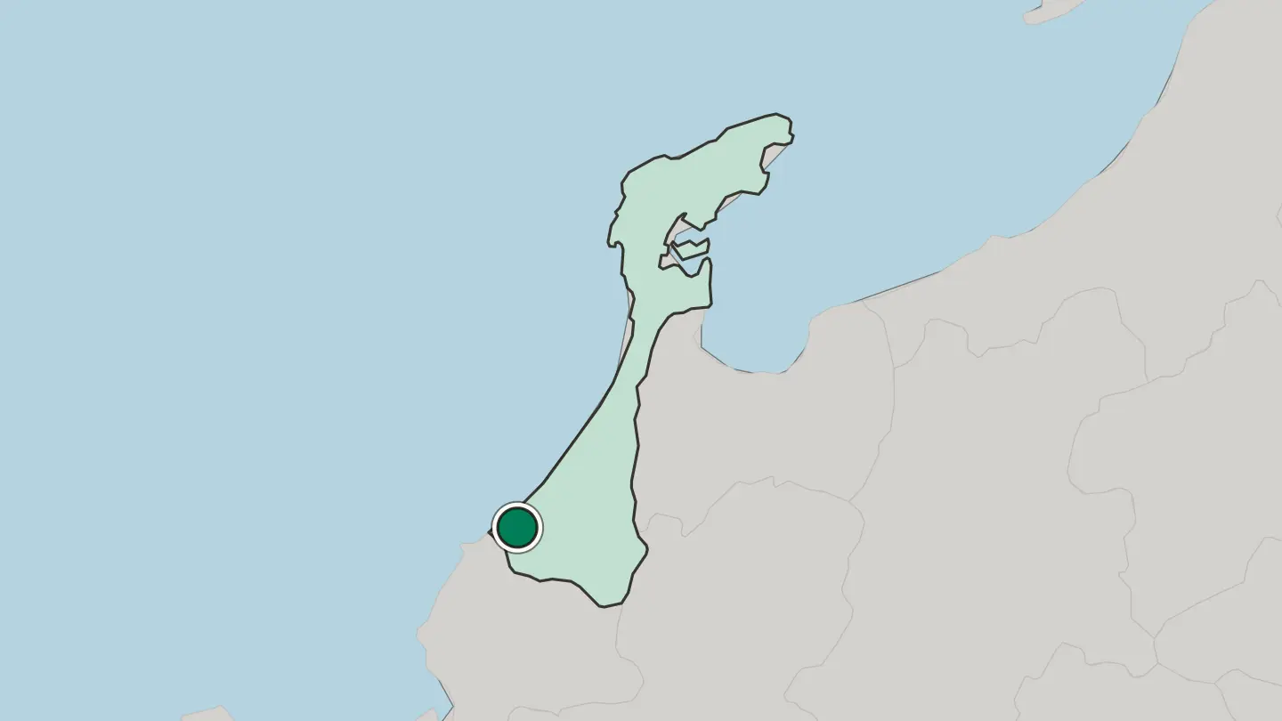 Map of Kaga in Japan