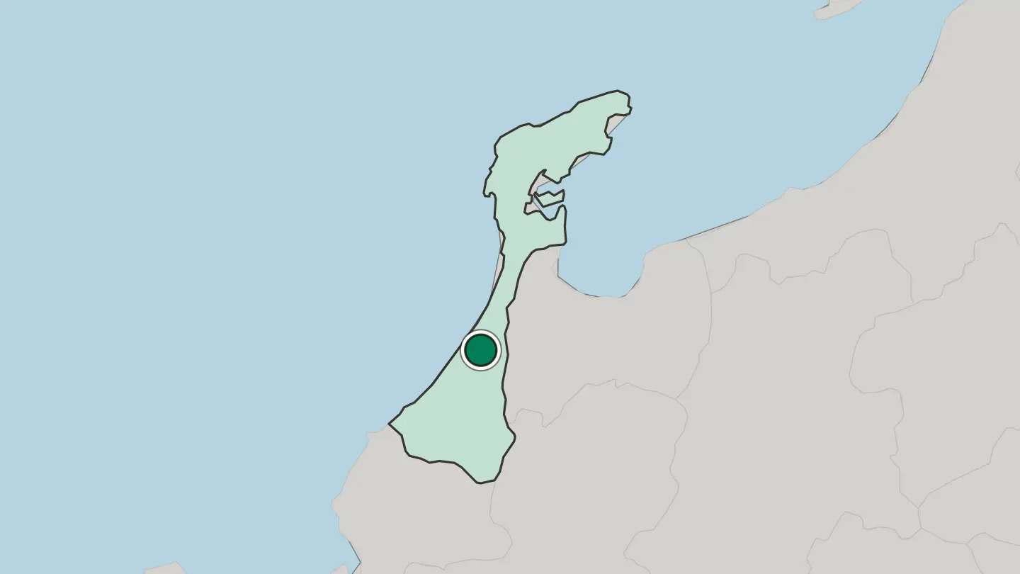 Map of Kanazawa in Japan