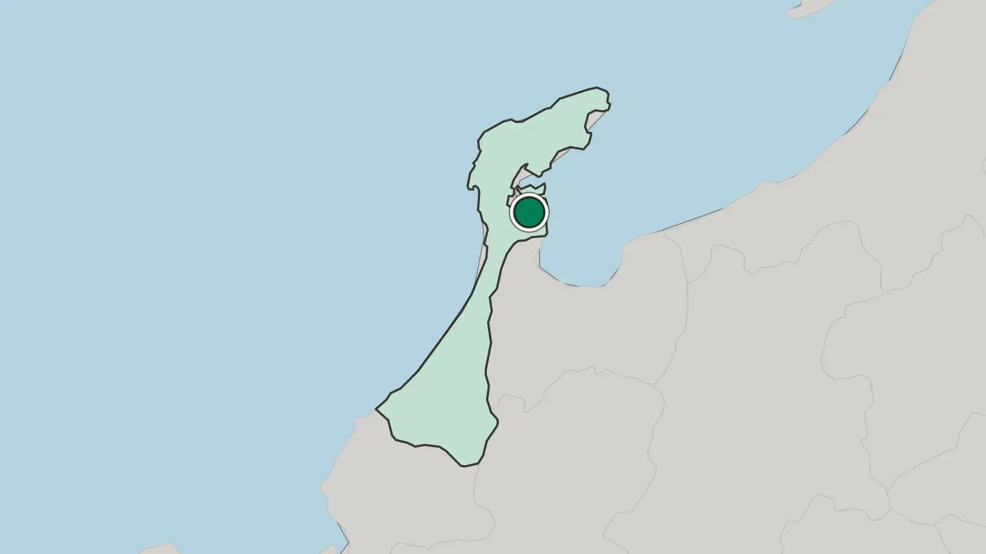 Map of Nanao in Japan
