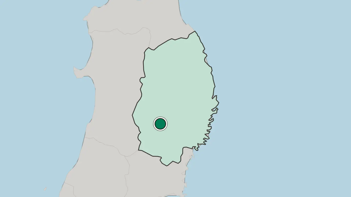 Map of Kitakami in Japan