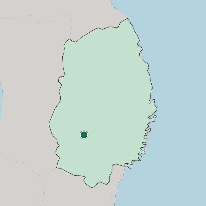 Map showing Kitakami — In Iwate