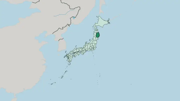 Map of Iwate in Japan