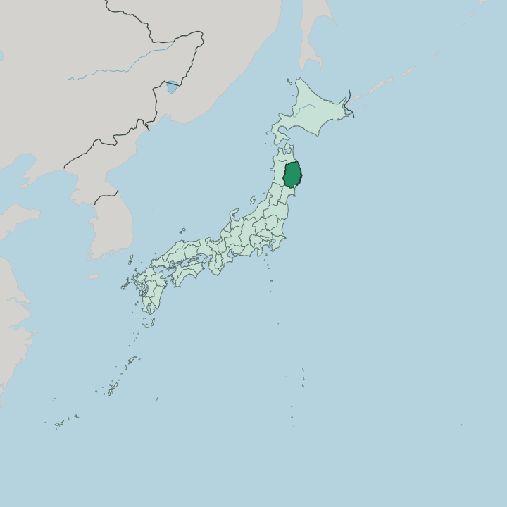 Map showing Iwate — In Japan