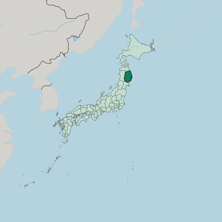 Map showing Iwate — In Japan