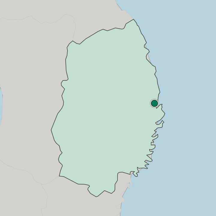 Map showing Miyako — In Iwate