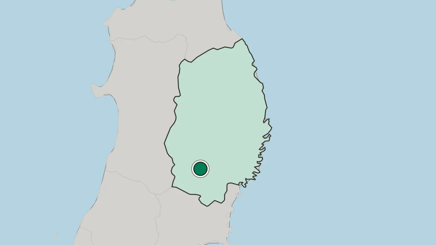 Map of Mizusawa in Japan