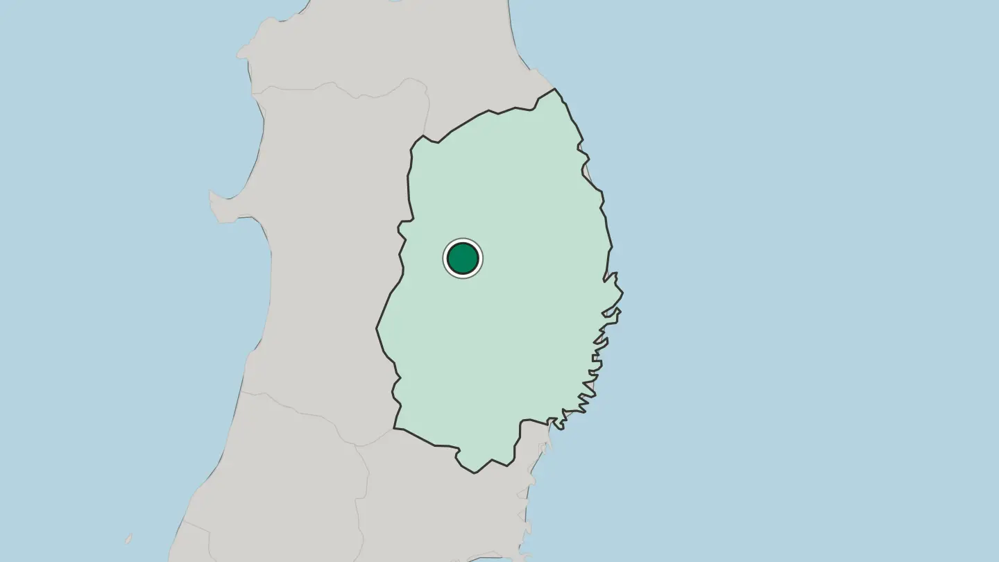 Map of Morioka in Japan