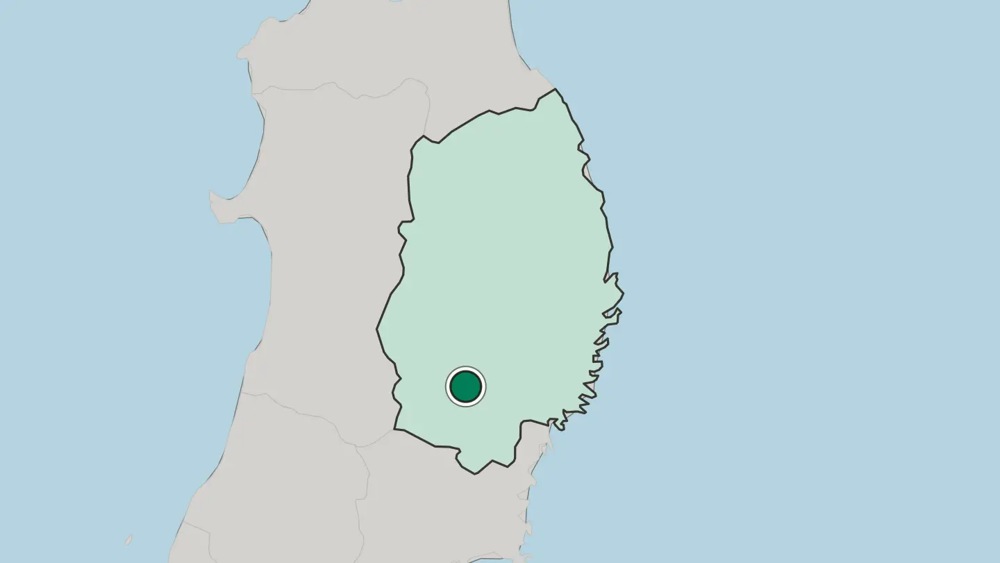 Map of Ōshū in Japan