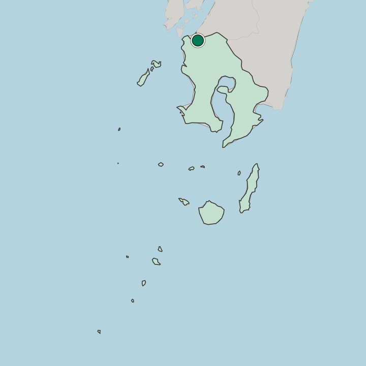 Map showing Izumi — In Kagoshima-ken