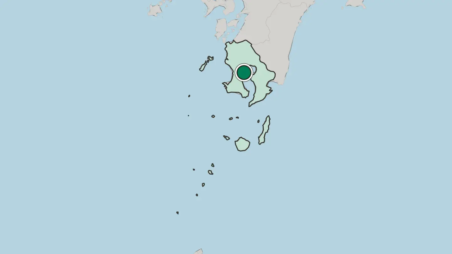 Map of Kagoshima in Japan