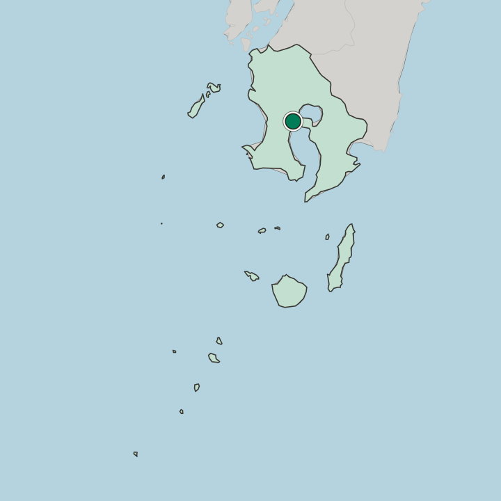 Map showing Kagoshima — In Kagoshima-ken