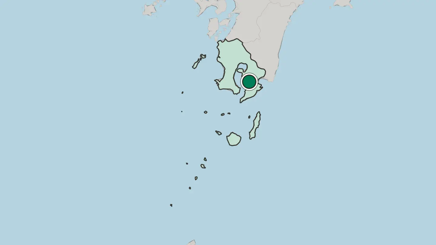 Map of Kanoya in Japan