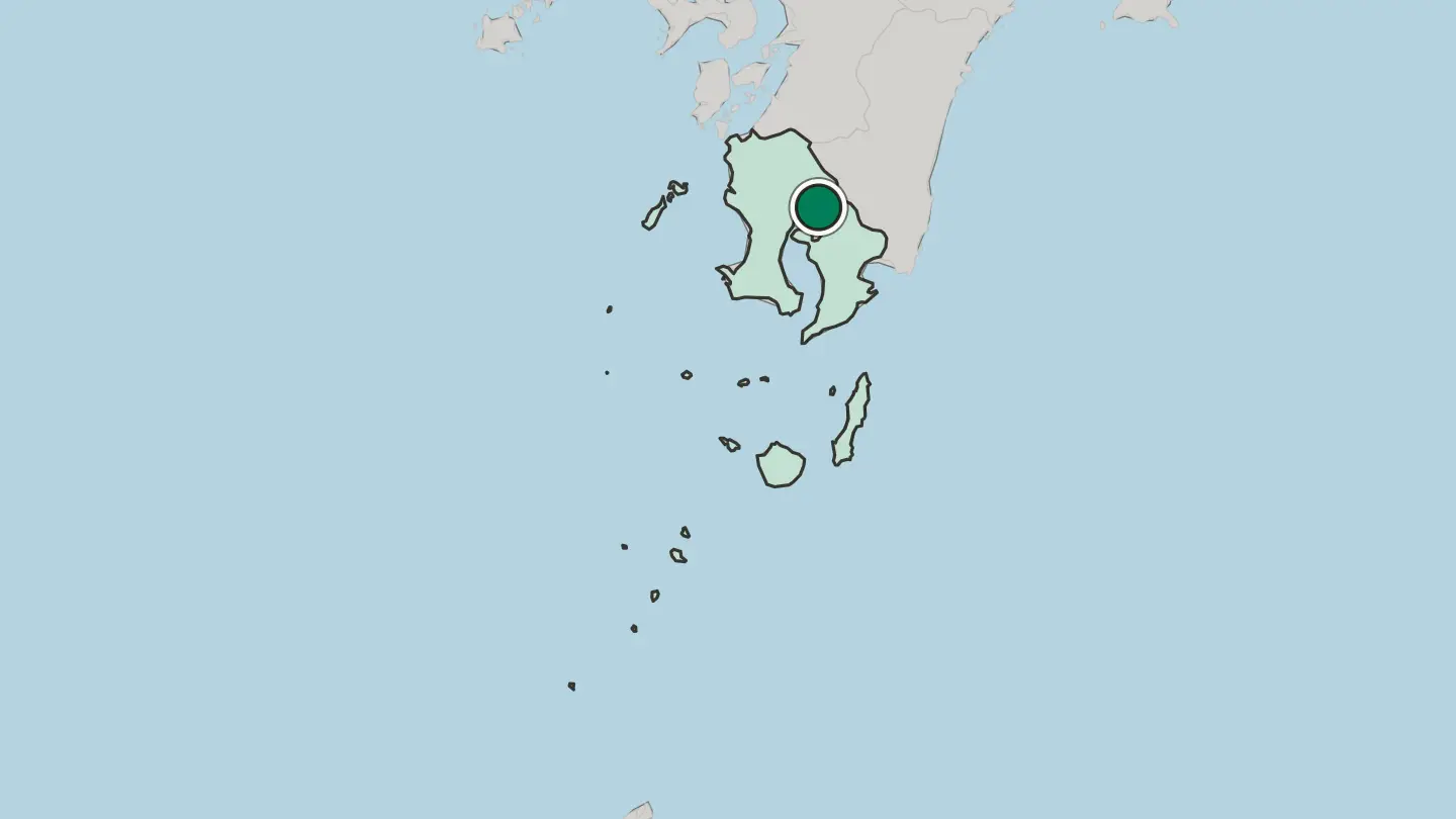 Map of Kirishima in Japan