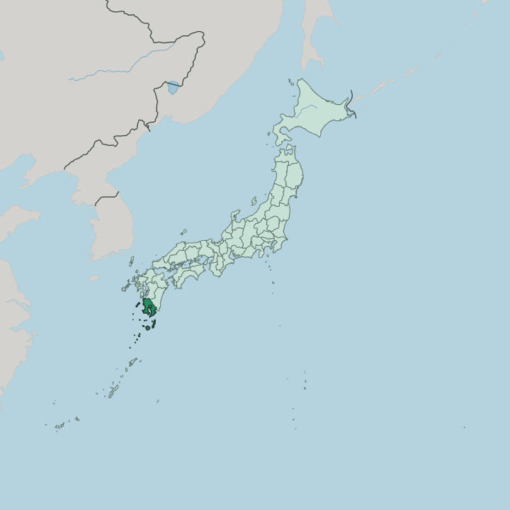 Map showing Kagoshima-ken — In Japan