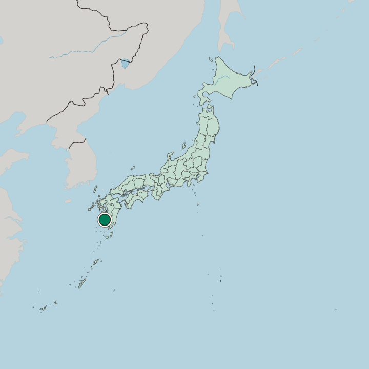 Map showing Satsumasendai — In Japan
