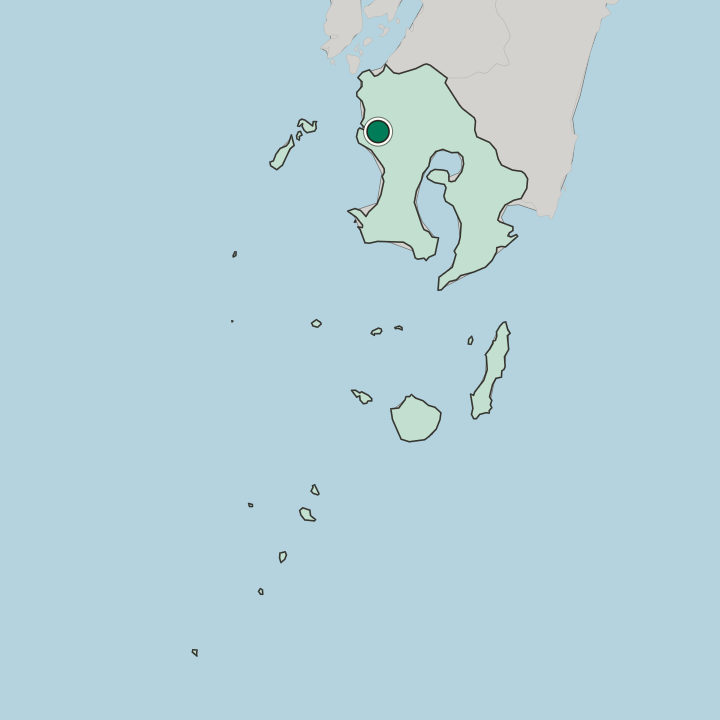 Map showing Satsumasendai — In Kagoshima-ken