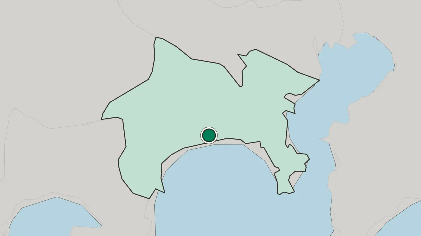 Map of Hiratsuka in Japan