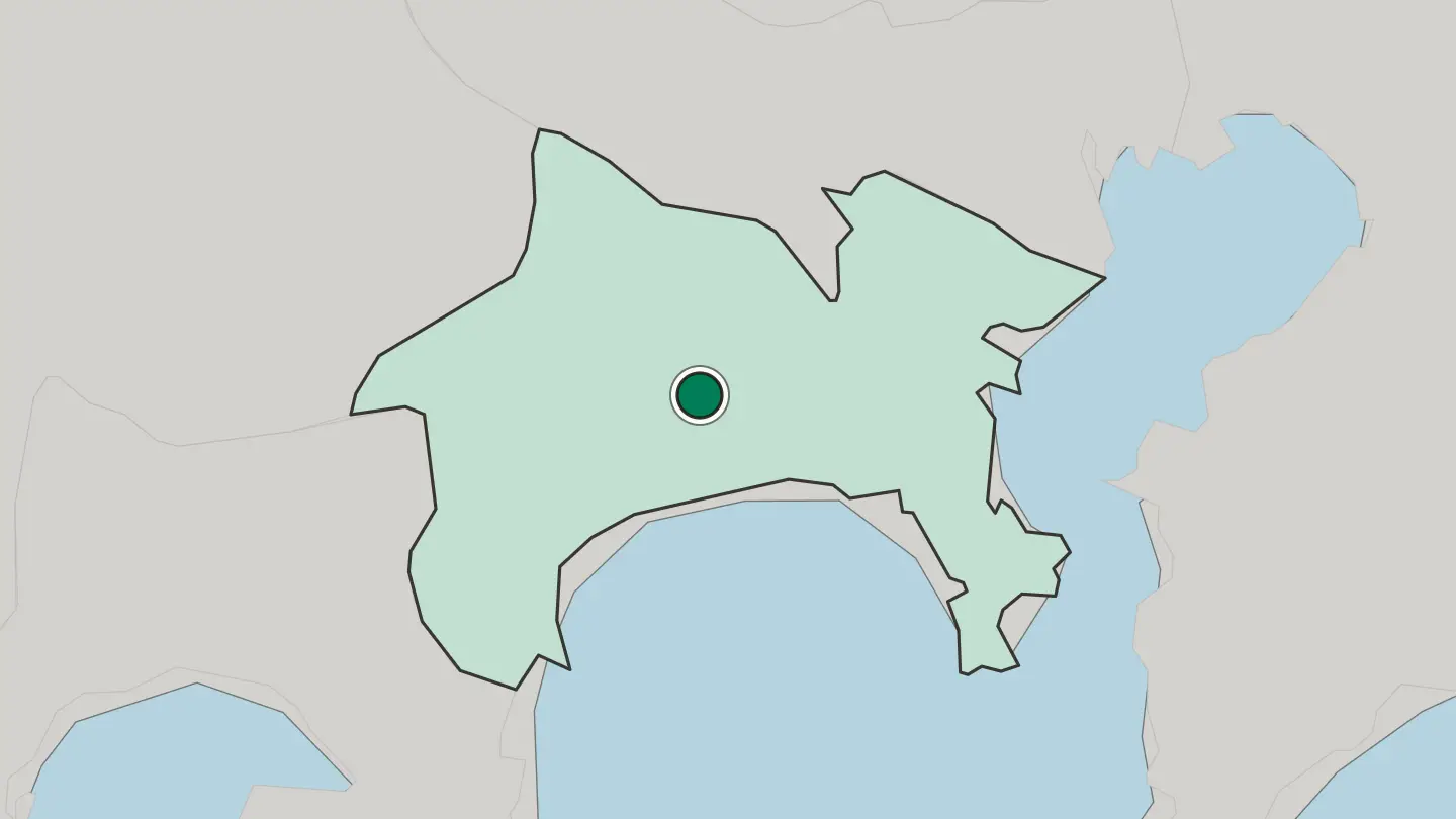 Map of Isehara in Japan