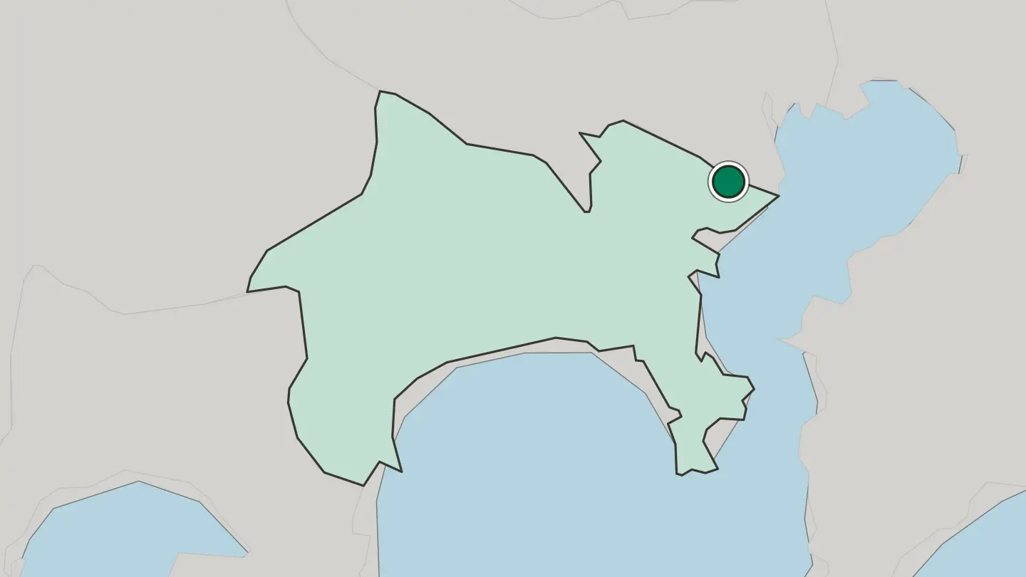 Map of Kawasaki in Japan