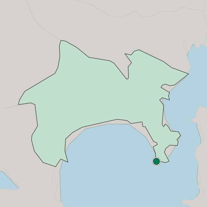 Map showing Miura — In Kanagawa