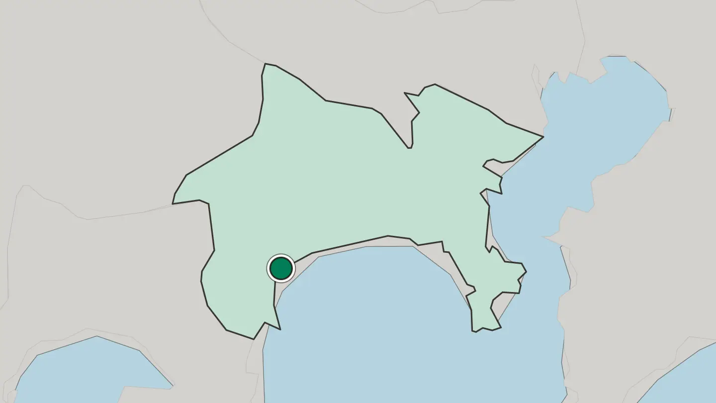 Map of Odawara in Japan