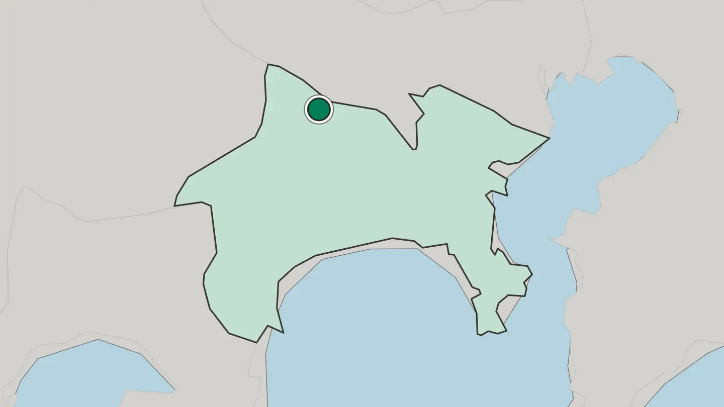 Map of Sagamihara in Japan