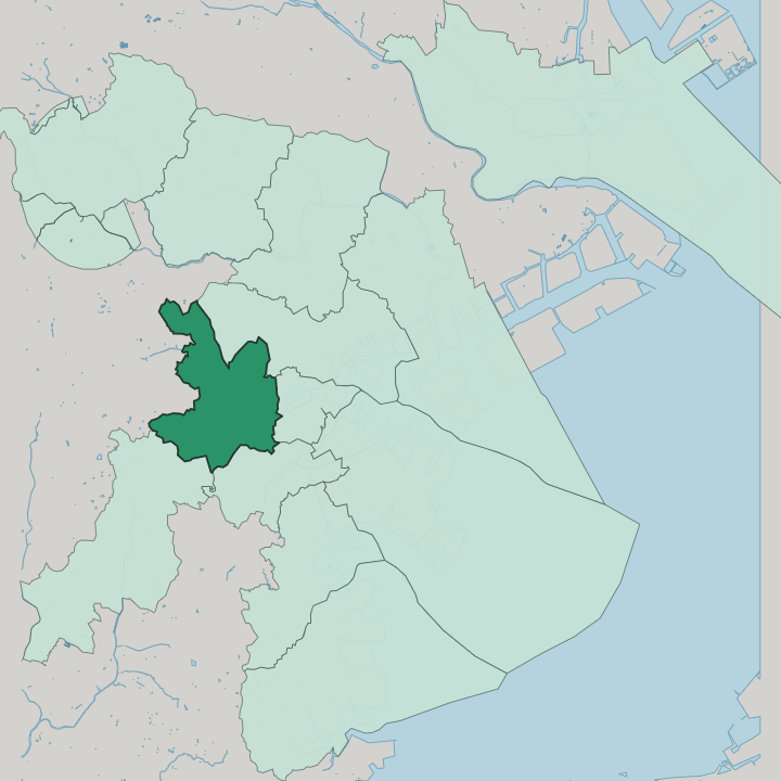 Map showing Hodogaya-ku — In Yokohama