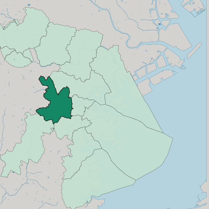 Map showing Hodogaya-ku — In Yokohama