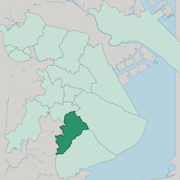 Map showing Isogo-ku — In Yokohama