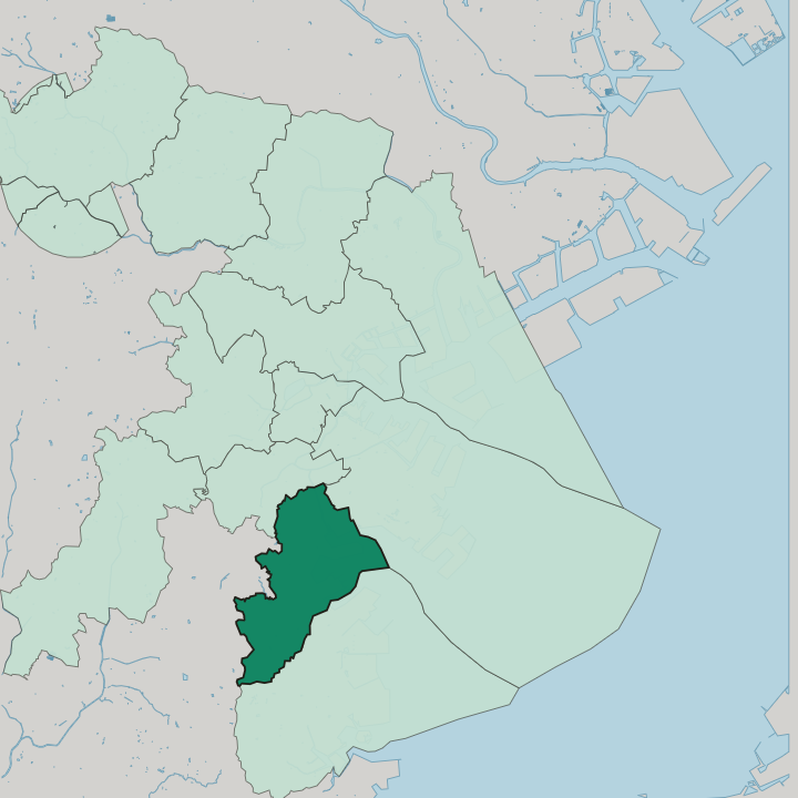 Map showing Isogo-ku — In Yokohama