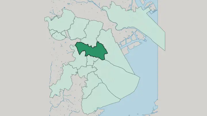 Map of Kanagawa-ku in Yokohama