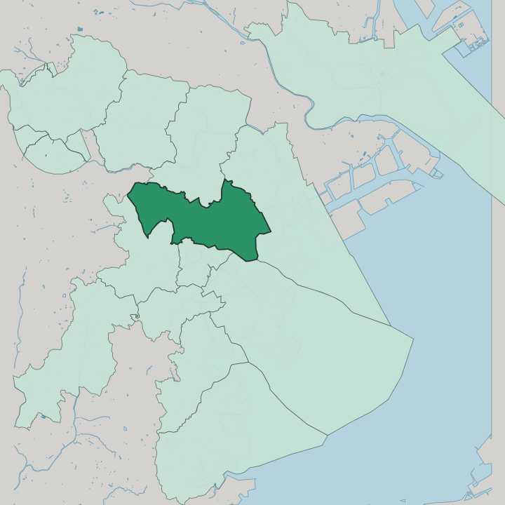 Map showing Kanagawa-ku — In Yokohama