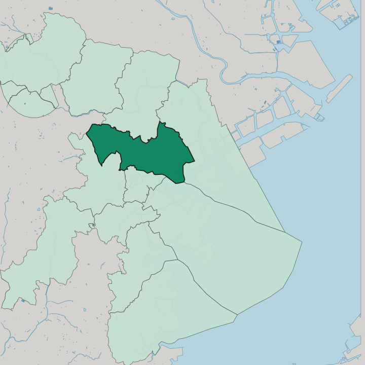 Map showing Kanagawa-ku — In Yokohama
