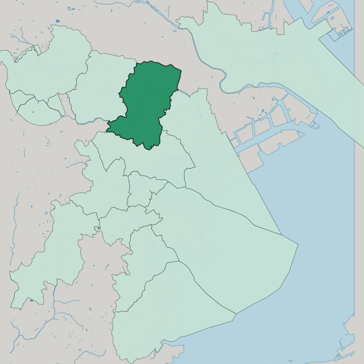Map showing Kōhoku-ku — In Yokohama
