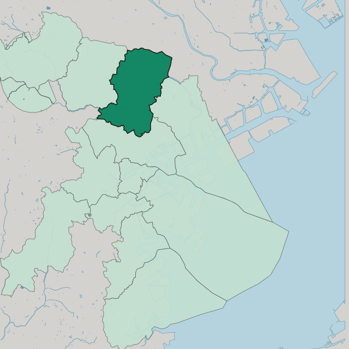 Map showing Kōhoku-ku — In Yokohama