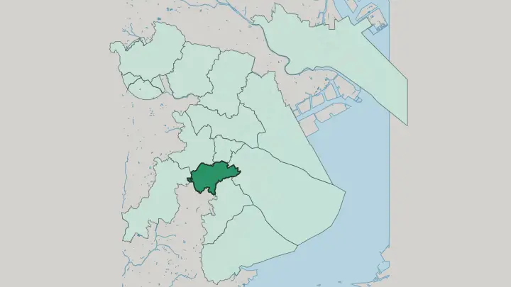 Map of Minami-ku in Yokohama