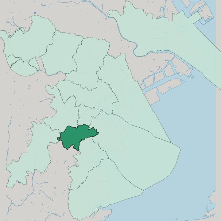 Map showing Minami-ku — In Yokohama