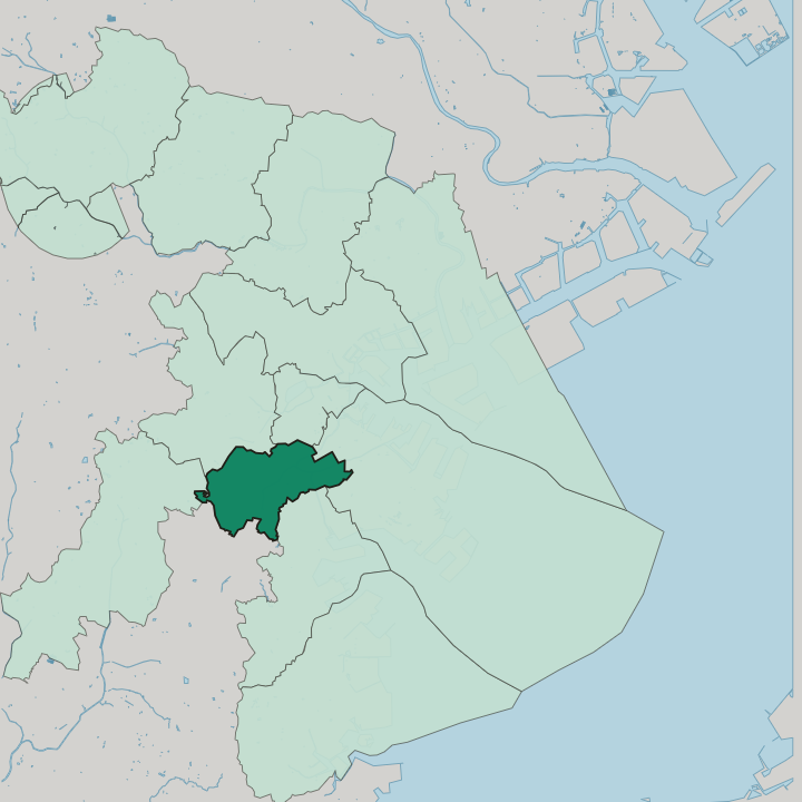 Map showing Minami-ku — In Yokohama
