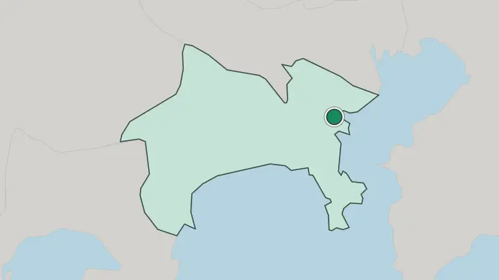 Map of Yokohama in Japan
