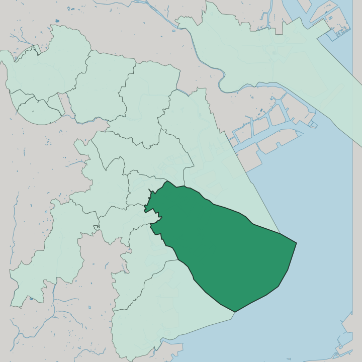 Map showing Naka-ku — In Yokohama