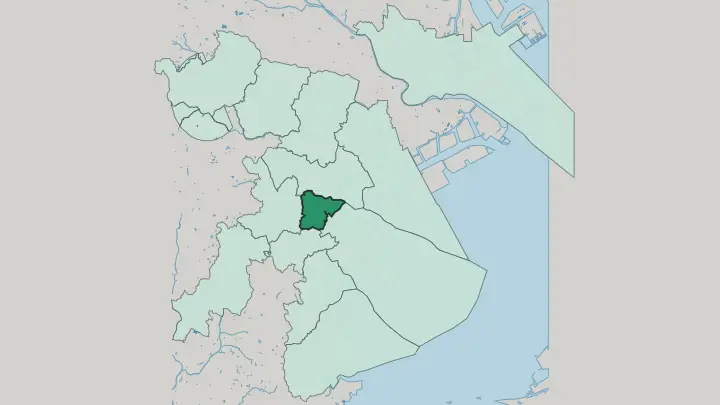 Map of Nishi-ku in Yokohama
