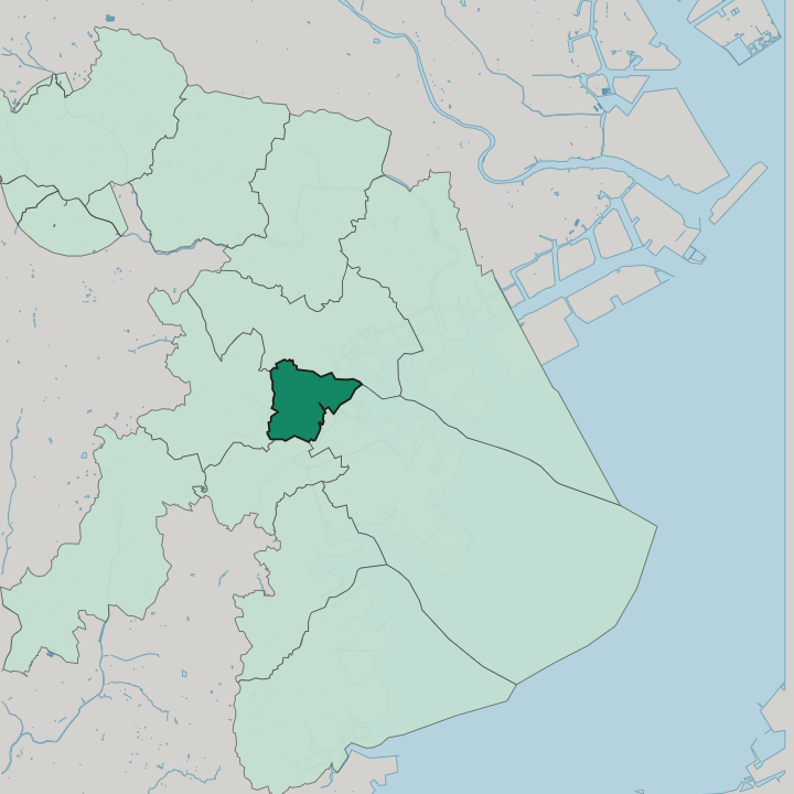 Map showing Nishi-ku — In Yokohama