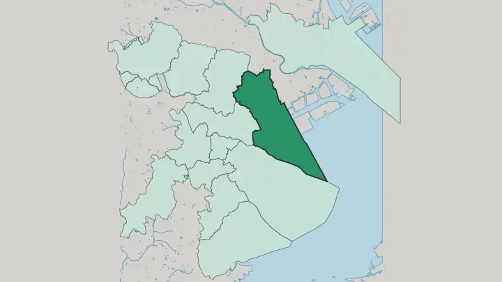Map of Tsurumi-ku in Yokohama