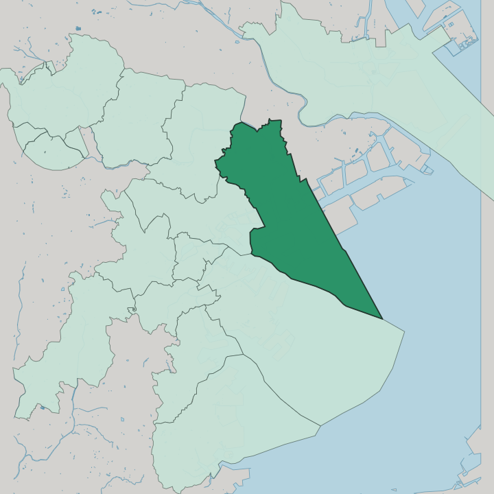 Map showing Tsurumi-ku — In Yokohama