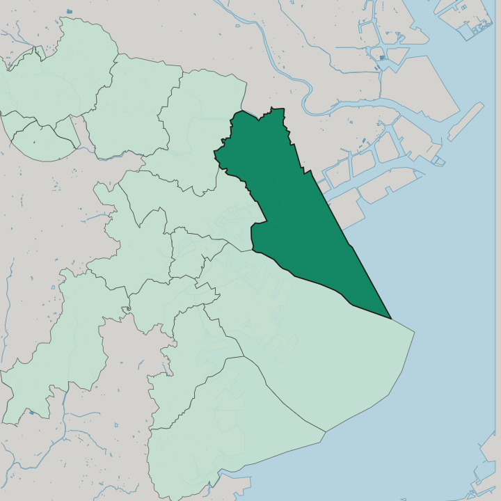 Map showing Tsurumi-ku — In Yokohama
