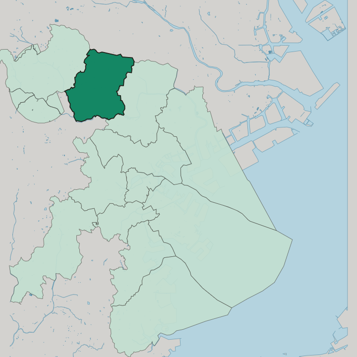 Map showing Tsuzuki-ku — In Yokohama