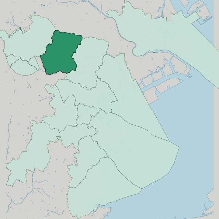Map showing Tsuzuki-ku — In Yokohama
