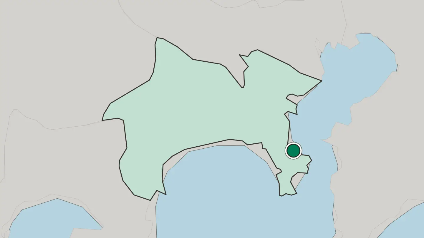 Map of Yokosuka in Japan